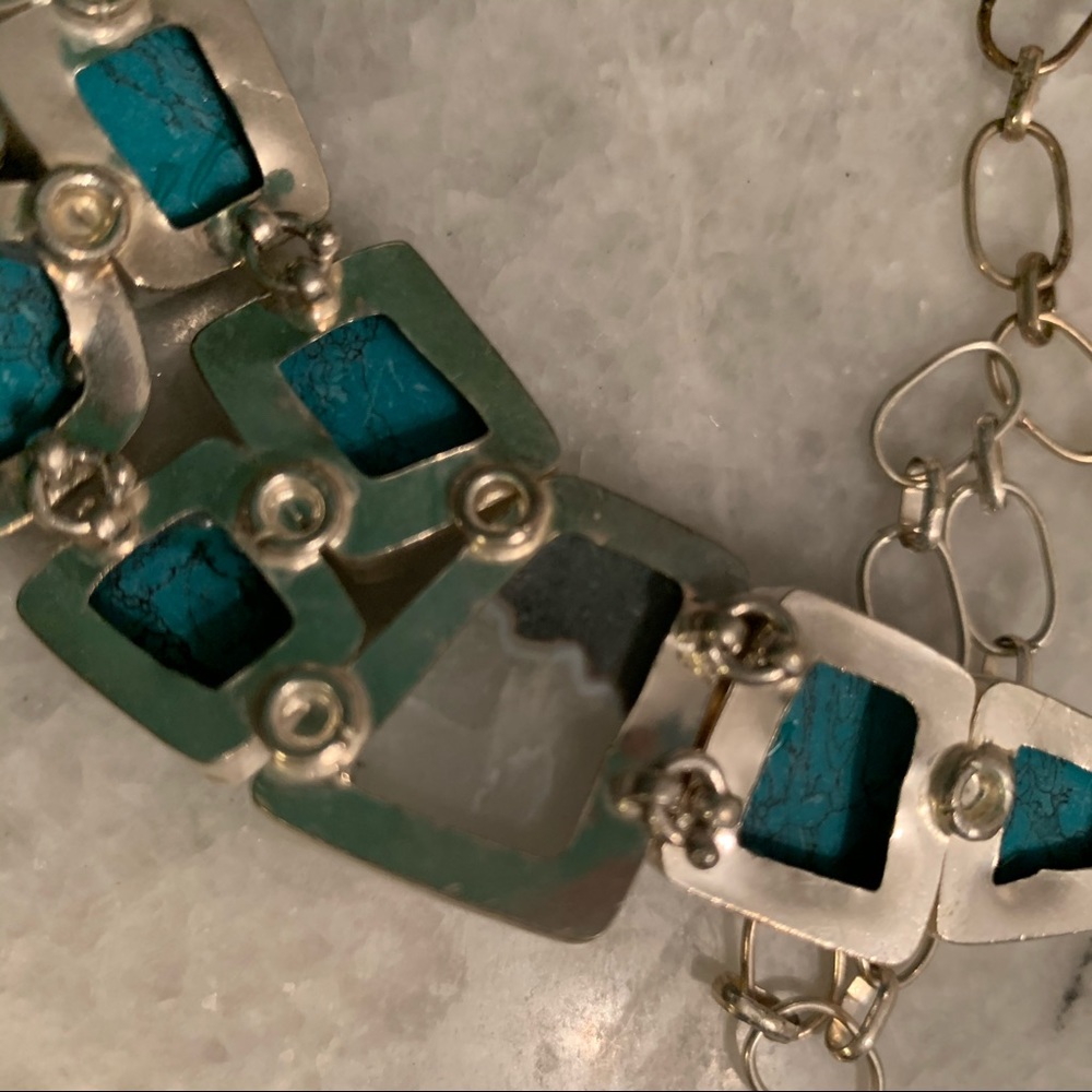 Druzy Turquoise Statement Necklace - image 7